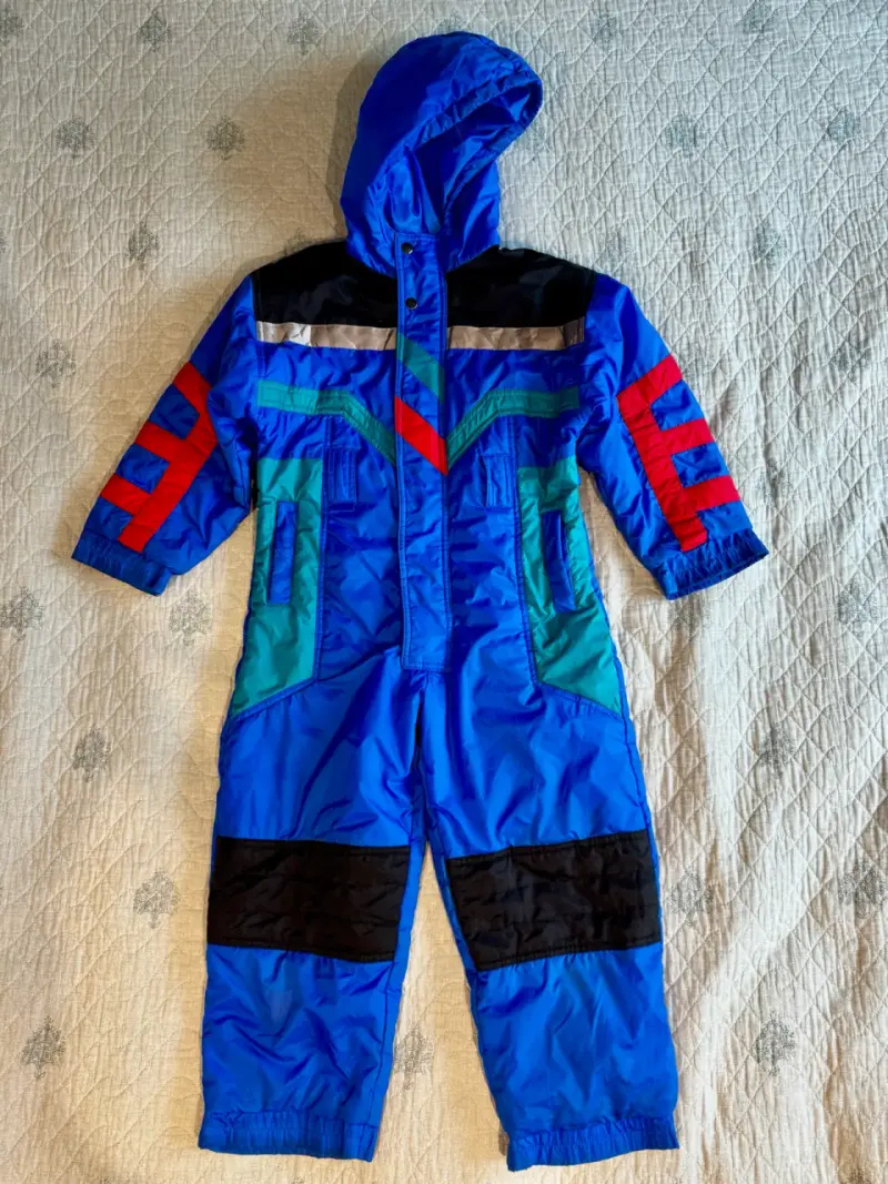 Enterito de nieve infantil azul con capucha - 1