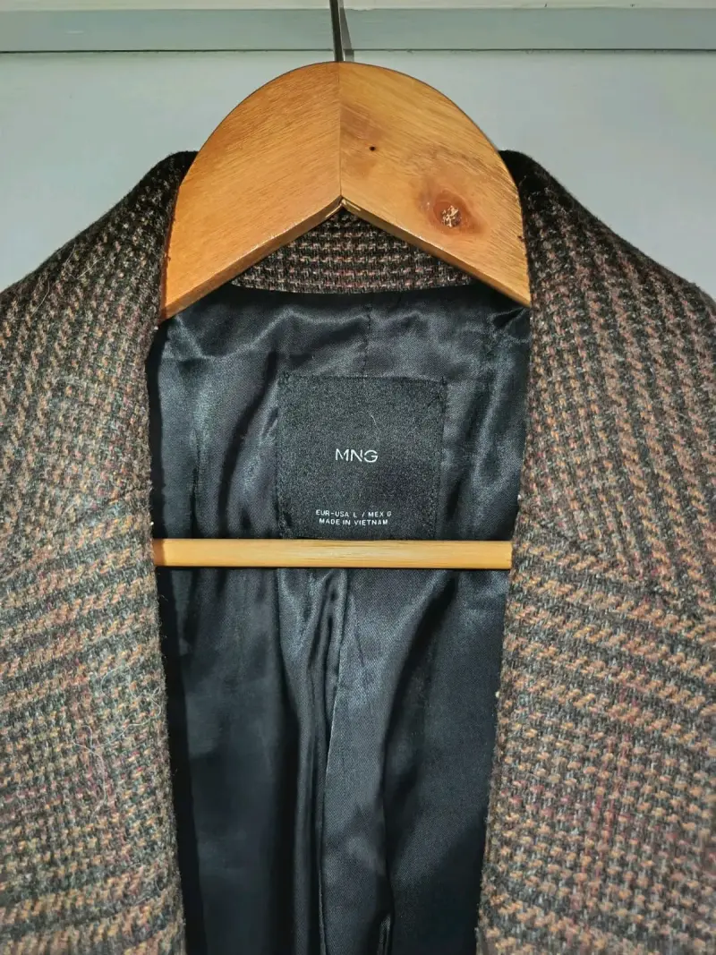 Blazer de lana a cuadros MNG para mujer - 2