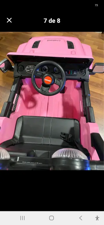 Auto eléctrico para niños Bebesit rosa con luces - miniatura 3
