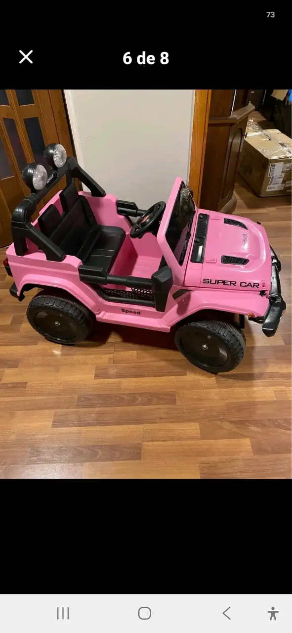Auto eléctrico para niños Bebesit rosa con luces - 4