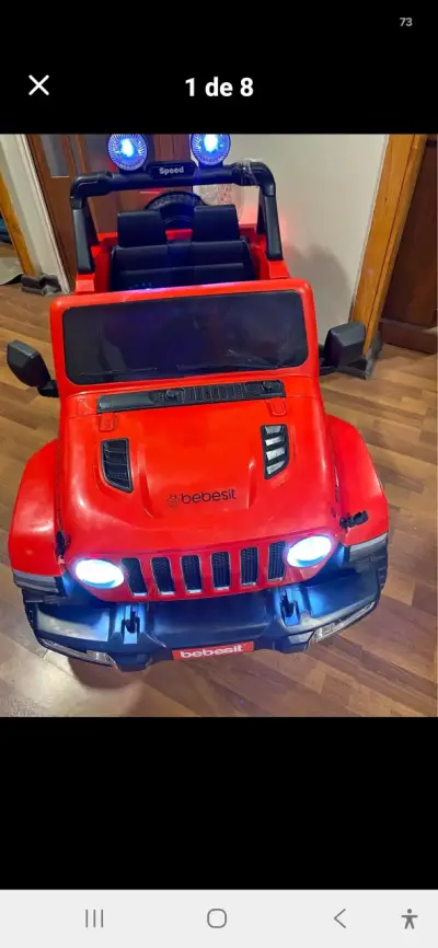 Auto eléctrico para niños Bebesit rosa con luces - miniatura 6