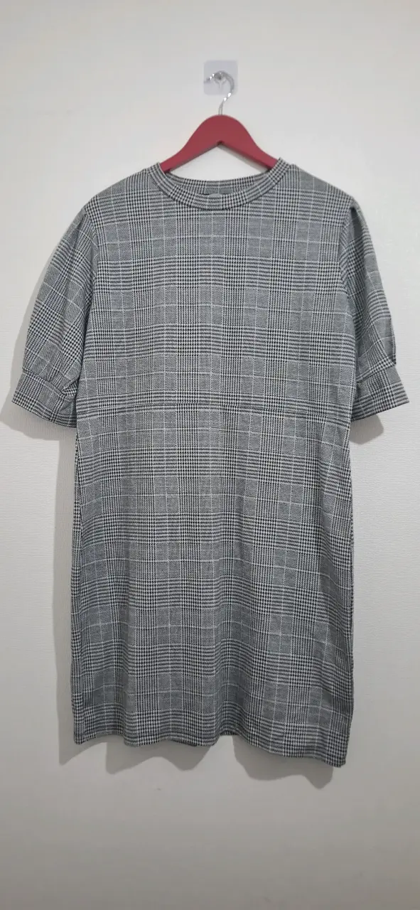 Vestido a cuadros gris para mujer - 1