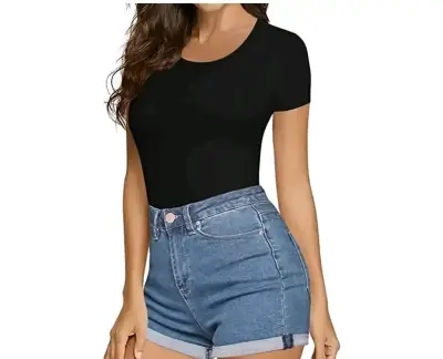 Body  negra básica para mujer - miniatura 1