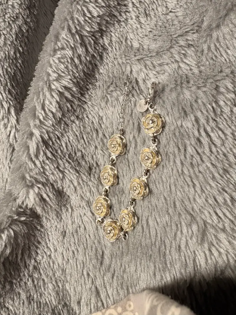Pulsera de flores en plata - 1