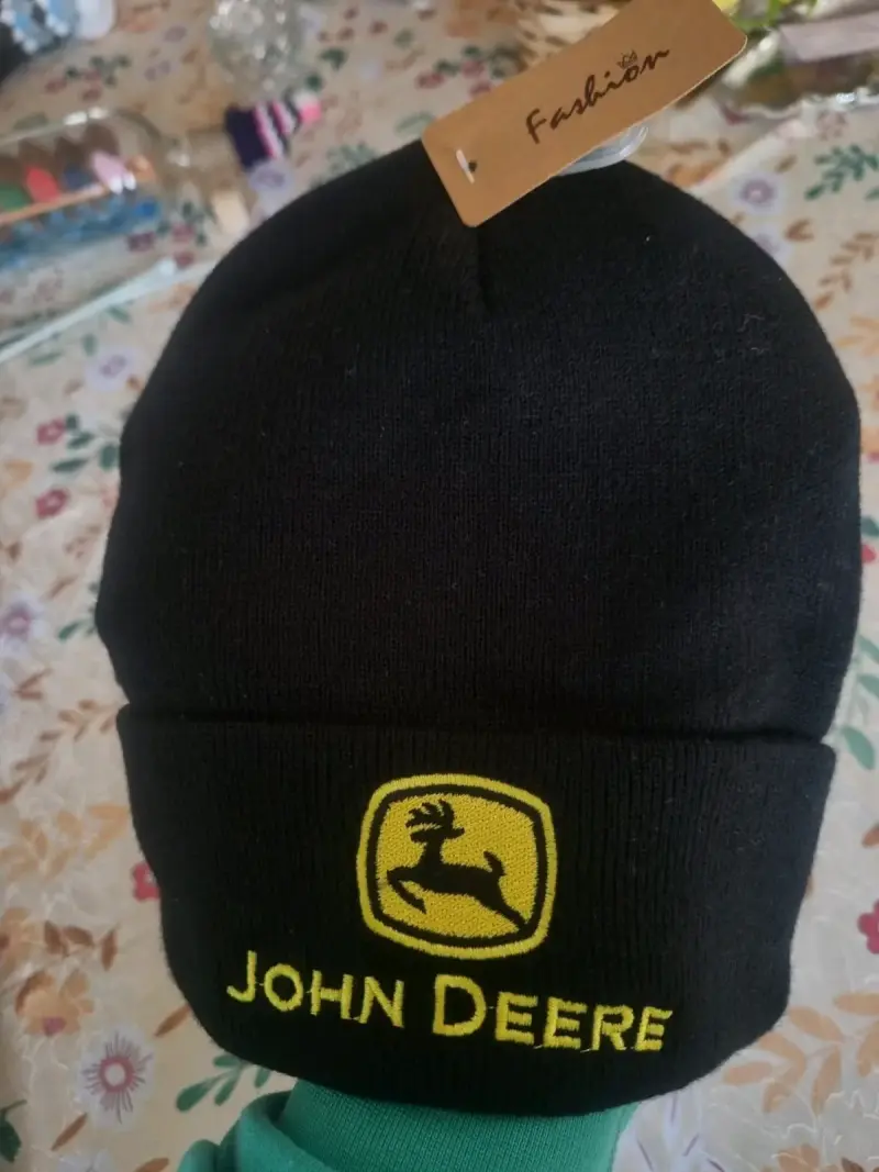 Gorro de lana John Deere negro unisex - 2