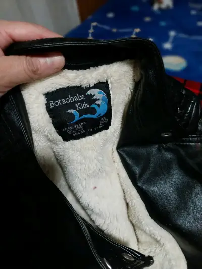 Chaqueta de cuero negra 7a 9 años - miniatura 5