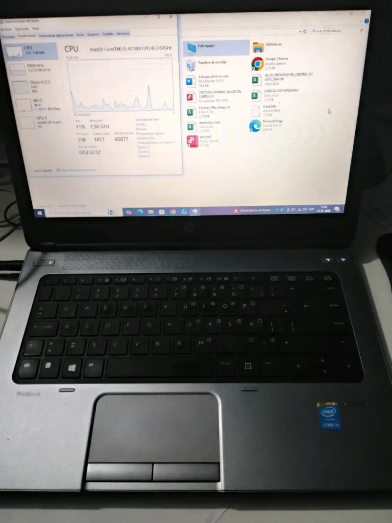 Laptop HP ProBook Intel Core i5 usada - 1