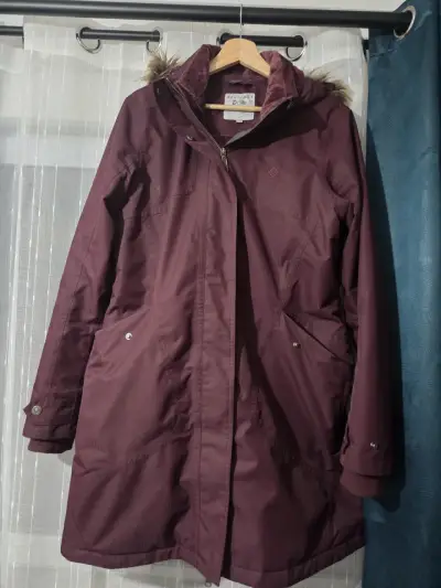 Abrigo largo burdeos Doite impermeable - miniatura 1