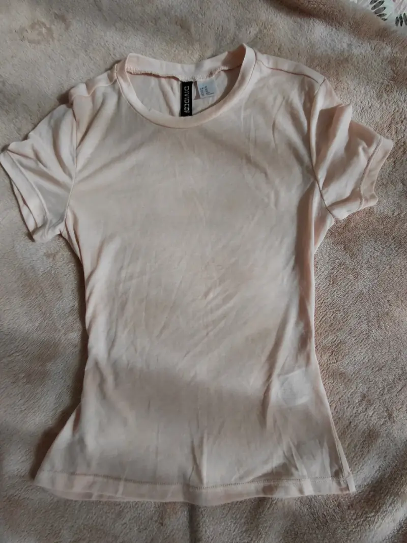 Polera rosado claro básica para mujer talla S