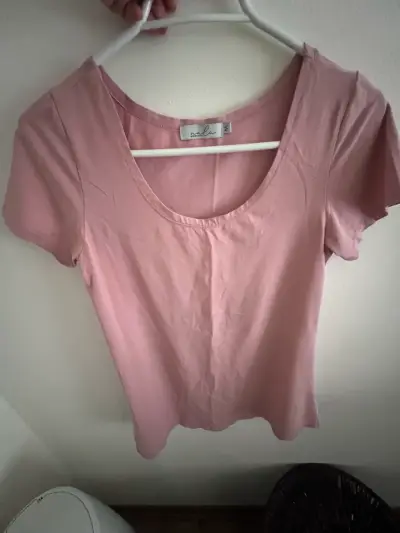 Polera rosa de algodón para mujer talla M - miniatura 1