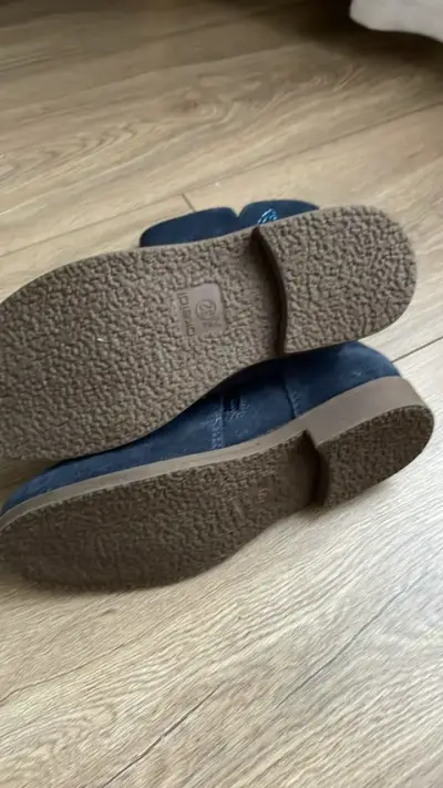 Botines de gamuza azul Talla 32. - miniatura 3