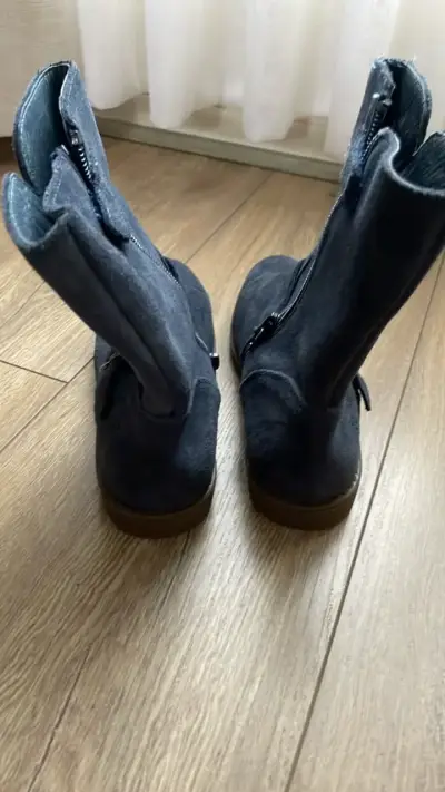 Botines de gamuza azul Talla 32. - miniatura 4