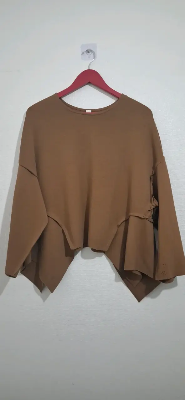 Poleron oversize marrón para mujer - 1