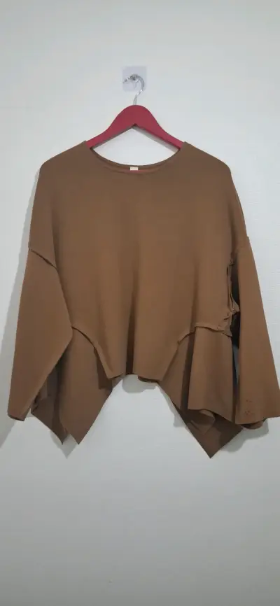 Poleron oversize marrón para mujer - miniatura 1