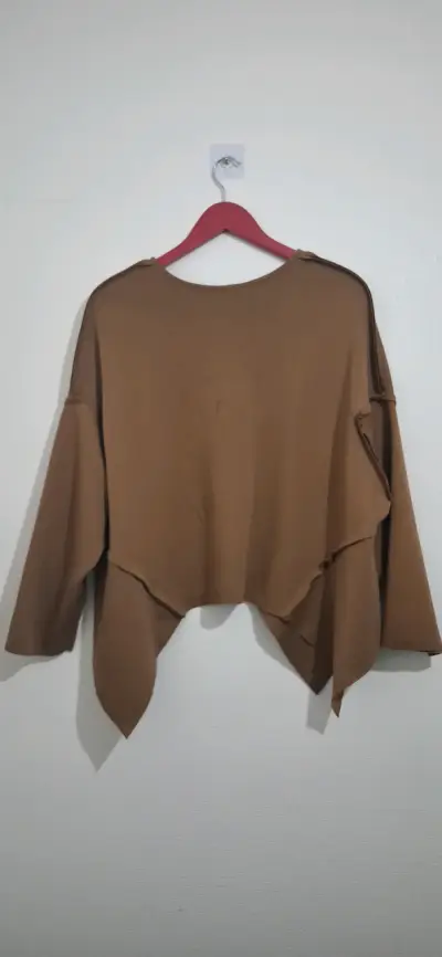 Poleron oversize marrón para mujer - miniatura 2