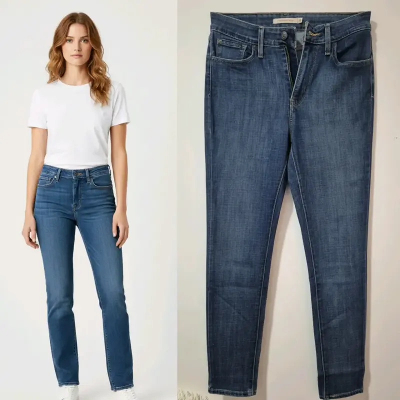 Jeans Levi's rectos de mujer azul clásico