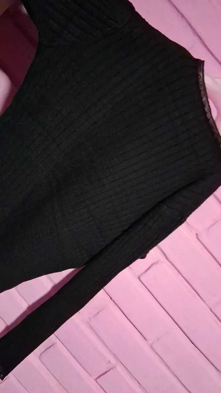 Suéter negro de punto para mujer - 2