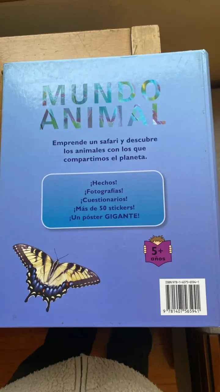 Libro educativo Mundo Animal con stickers y póster - 2