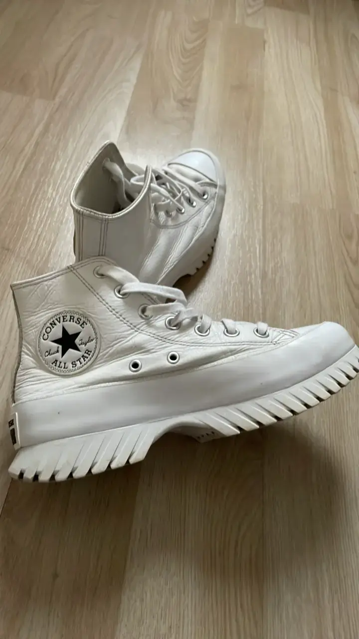 Zapatillas Converse All Star blancas de cuero - 2