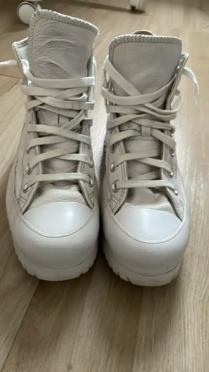 Zapatillas Converse All Star blancas de cuero - 3