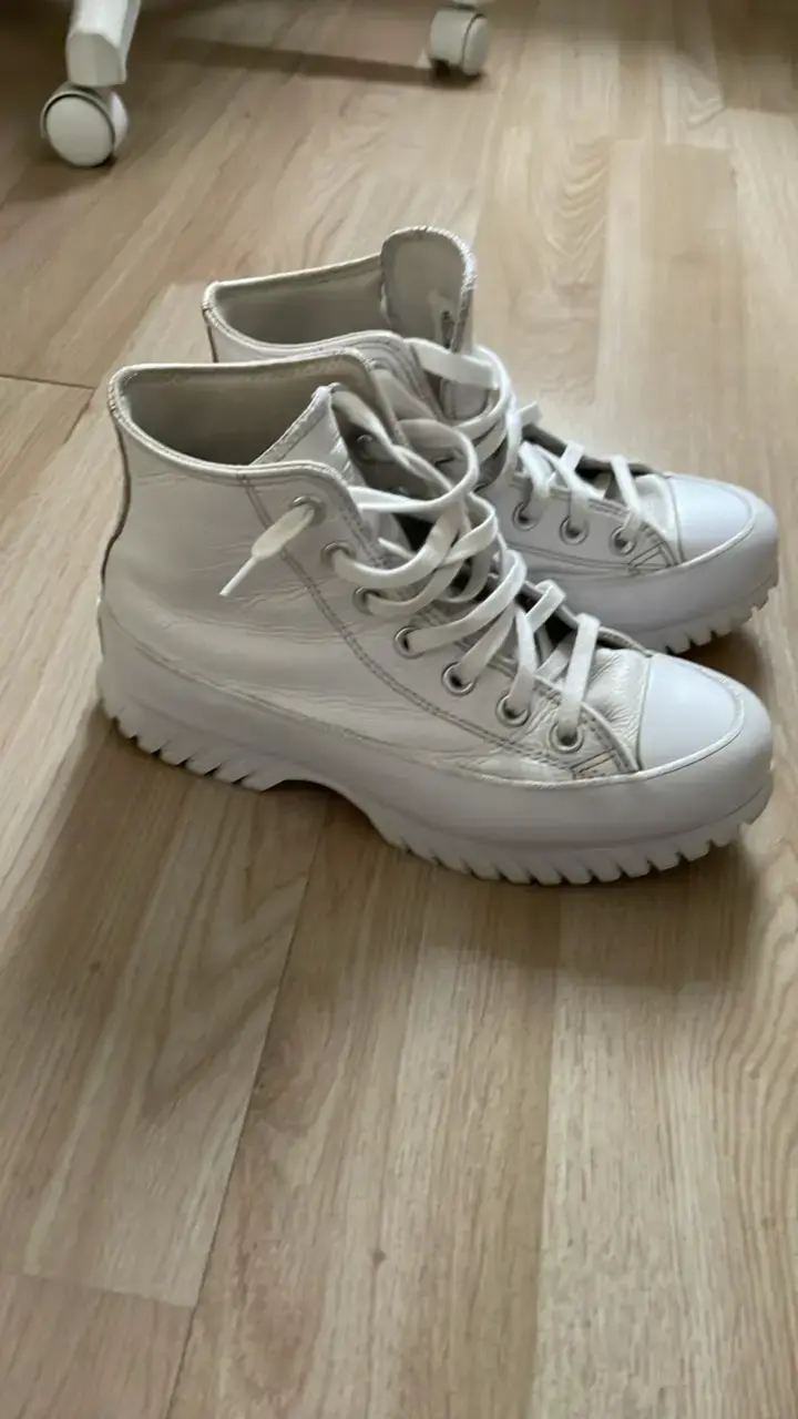 Zapatillas Converse All Star blancas de cuero - 4
