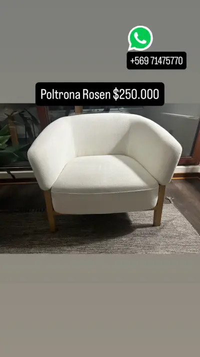 Poltrona Rosen blanca en excelente estado - miniatura 1