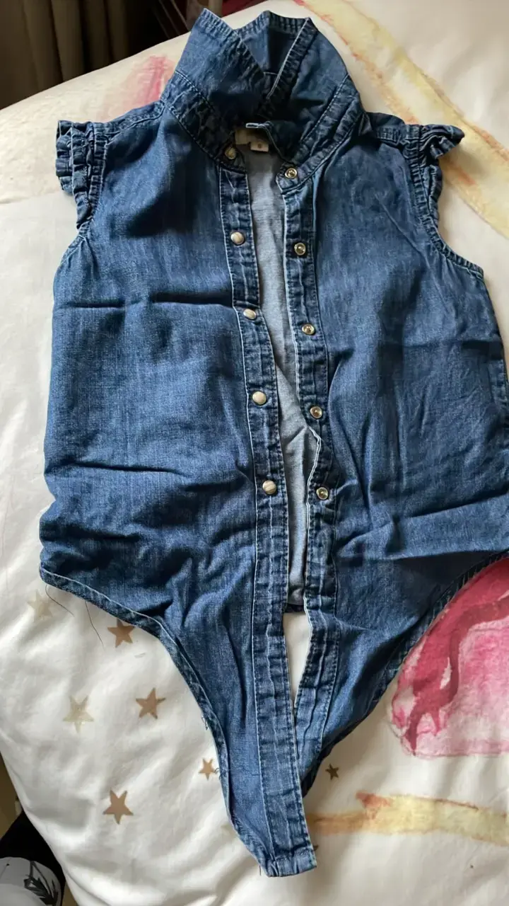 Blusa de mezclilla sin mangas para niña Talla 6 añ - 1