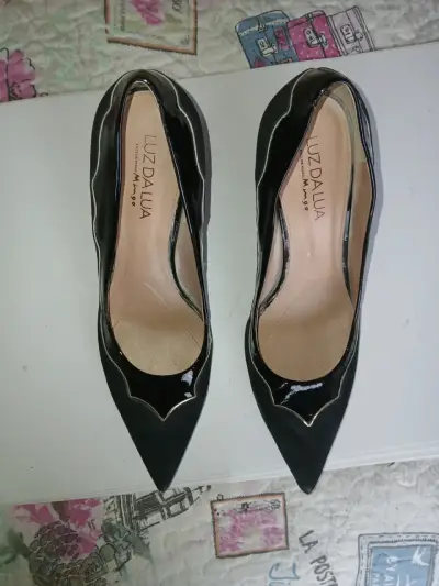 Zapatos de cuero negros mujer - miniatura 6