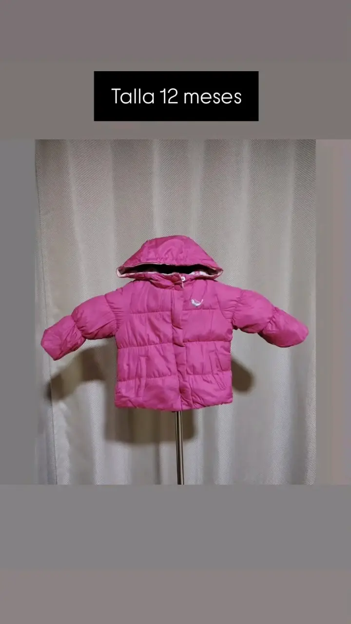 Chaqueta acolchada rosa para bebé 12 meses