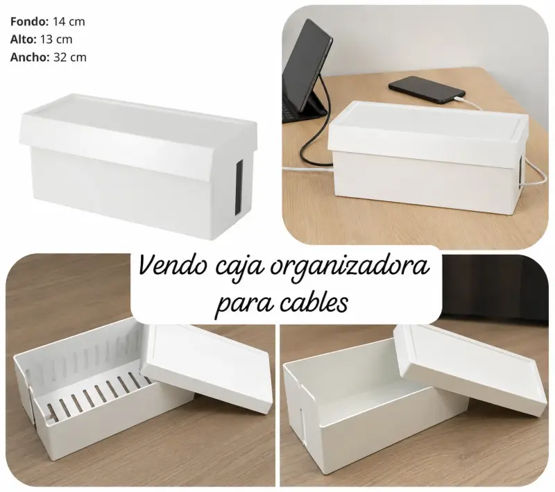 Caja organizadora para cables blanca