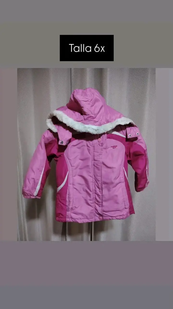 Abrigo de invierno para niña talla 6X rosa