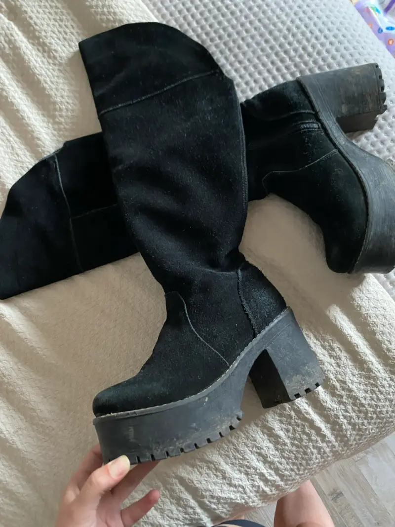 Botas negras de plataforma para mujer - 1