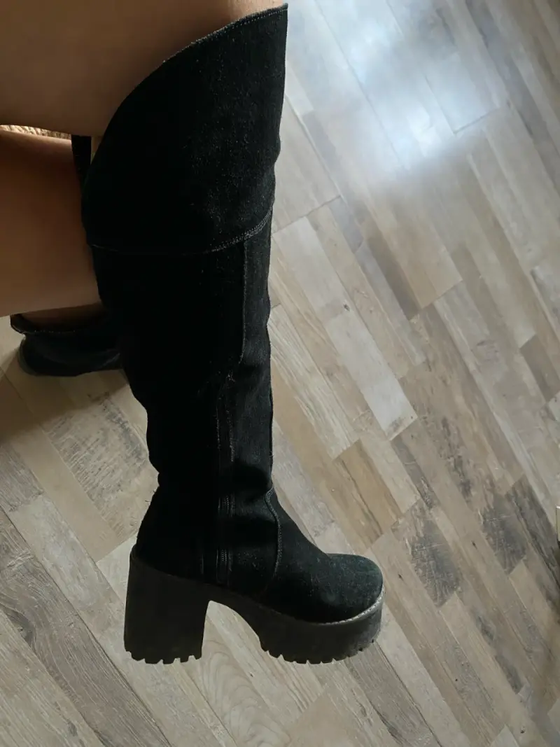 Botas negras de plataforma para mujer - 2