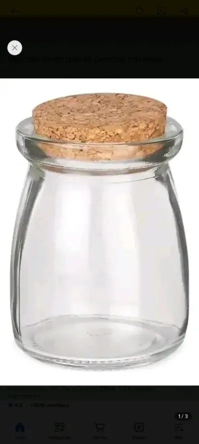 Frasco de vidrio con tapa de corcho 100ml - miniatura 1