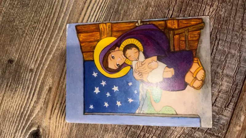 Postal navideña con imagen religiosa - 1