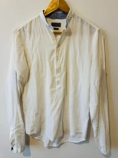 Camisa Blanca Casual Zara Hombre - miniatura 1