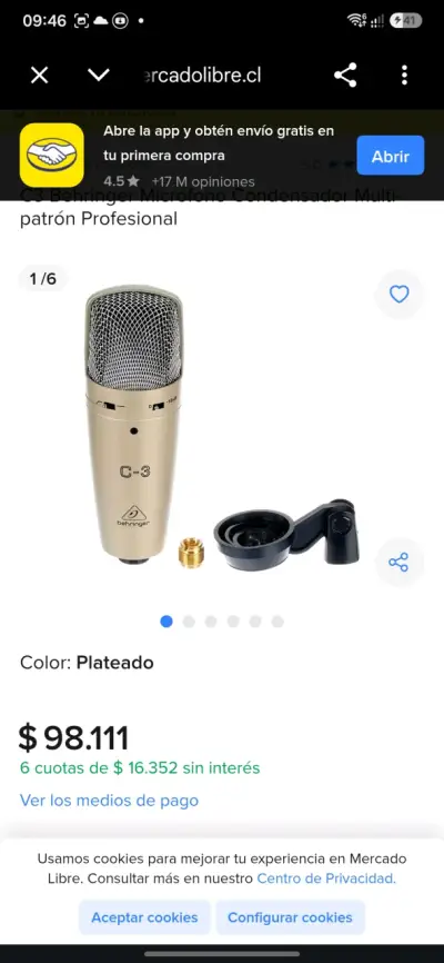 Micrófono condensador Behringer C-3 profesional - miniatura 1