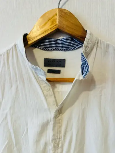 Camisa Blanca Casual Zara Hombre - miniatura 3