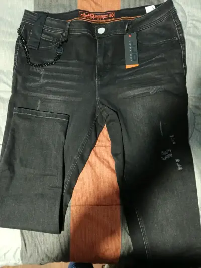 Jeans negros JJ Super Skinny Fit para hombre - miniatura 1