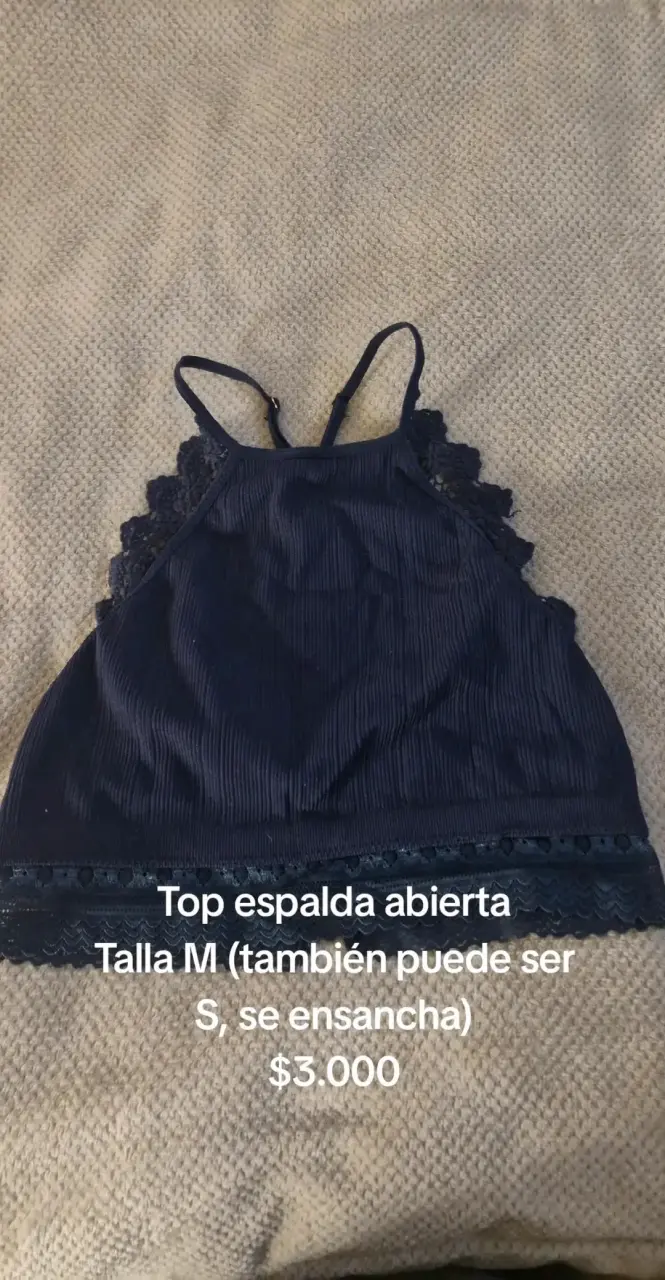 Top de mujer con espalda abierta en azul - 1
