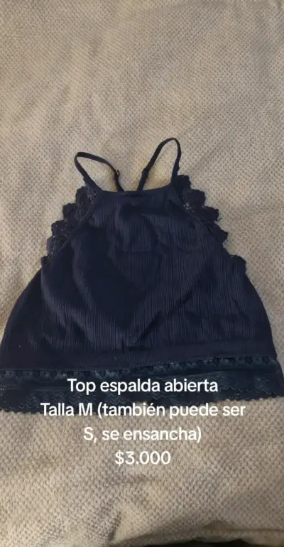 Top de mujer con espalda abierta en azul - miniatura 1