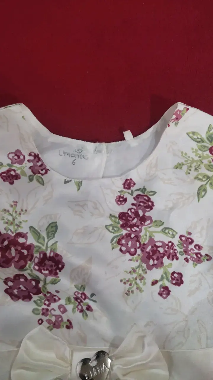 Vestido floral para niña con lazo decorativo - 2