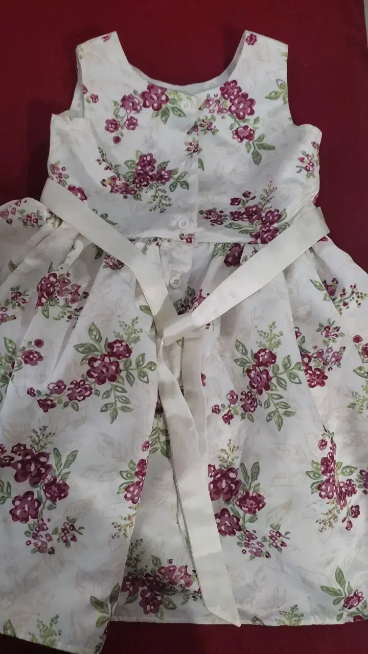 Vestido floral para niña con lazo decorativo - 4