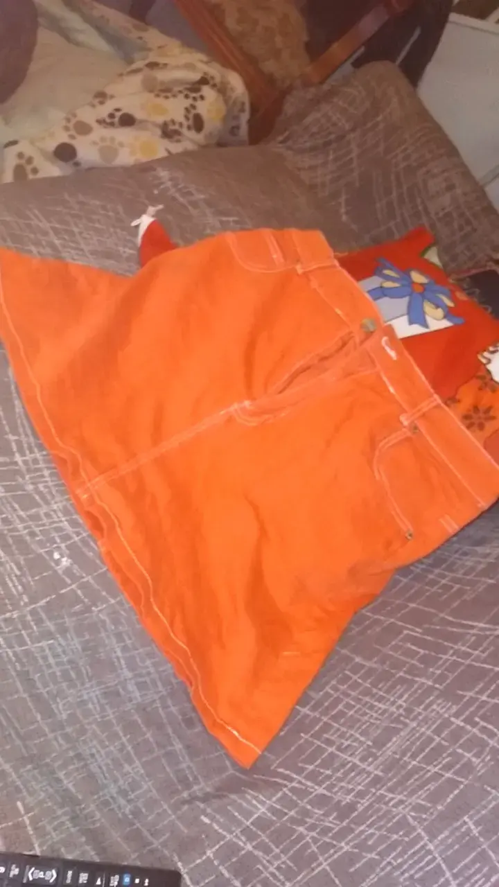 Falda naranja para mujer - 3