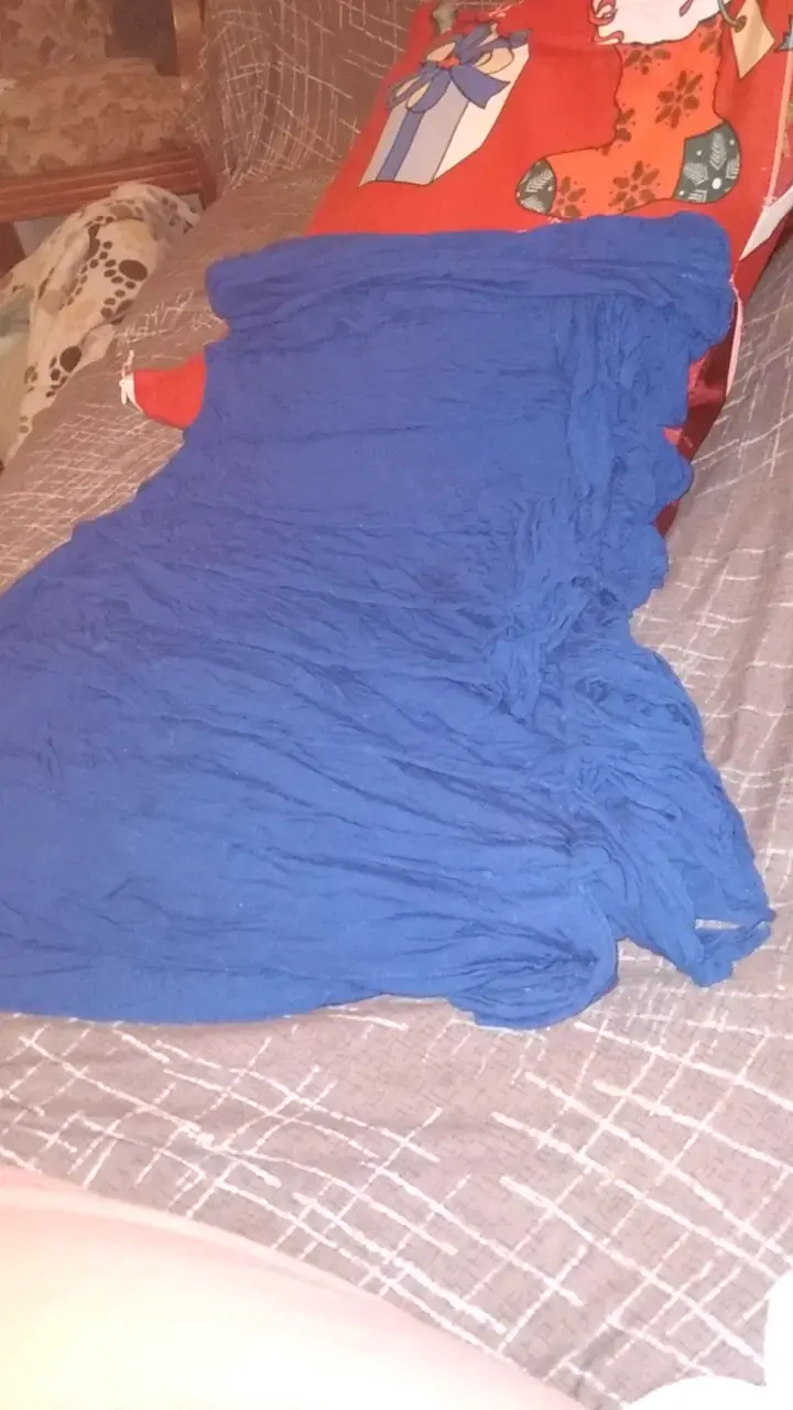 Vestido azul con flecos elegante - 3