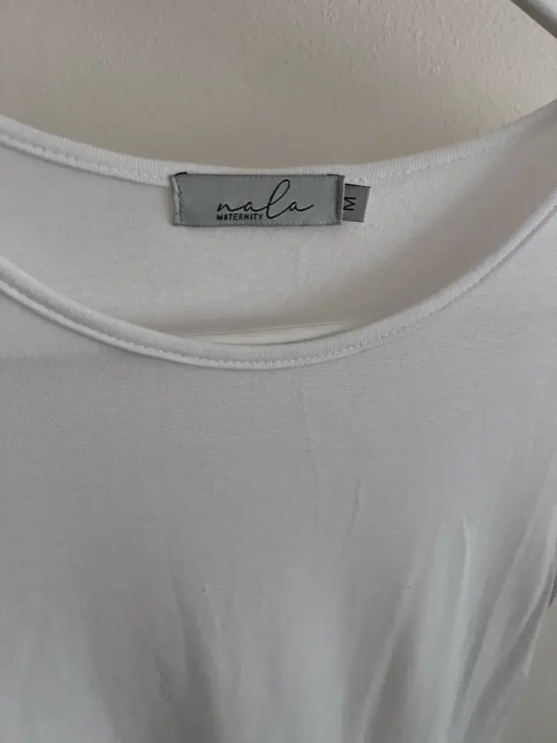 Polera maternal blanca básica talla M - 3
