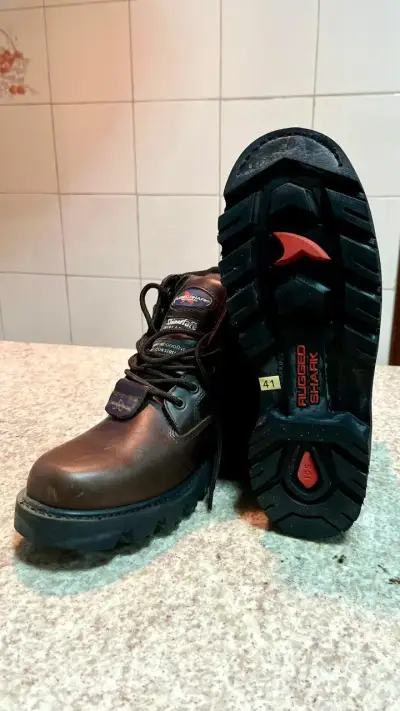 Botas de cuero marrón para trabajo RUGGED SHARK - miniatura 2