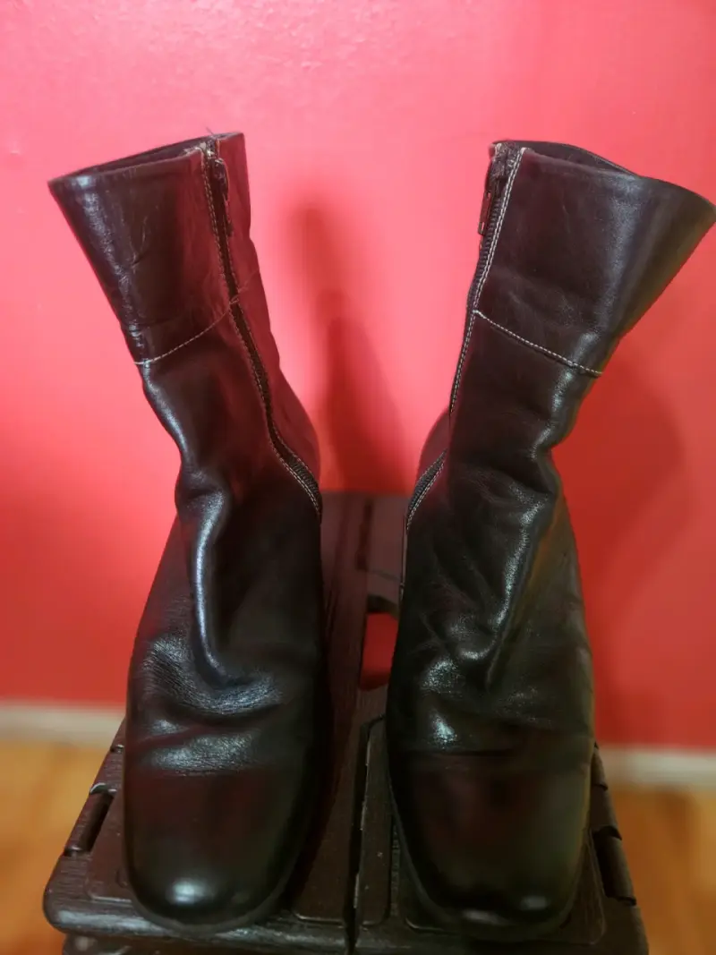 Botines de cuero negro con plataforma - 2