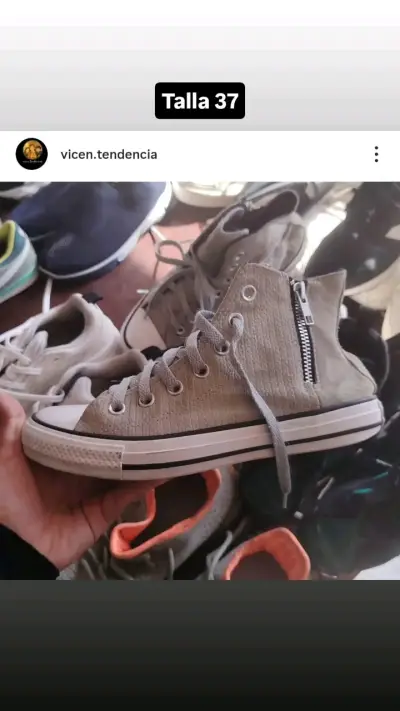 Zapatillas converse altas grises con cierre latera - miniatura 1