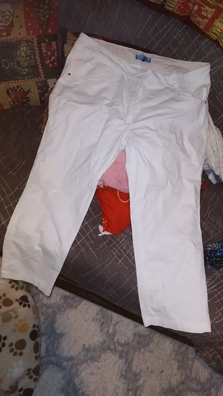 Pantalones blancos de algodón para mujer - 1